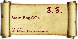 Baur Bogát névjegykártya